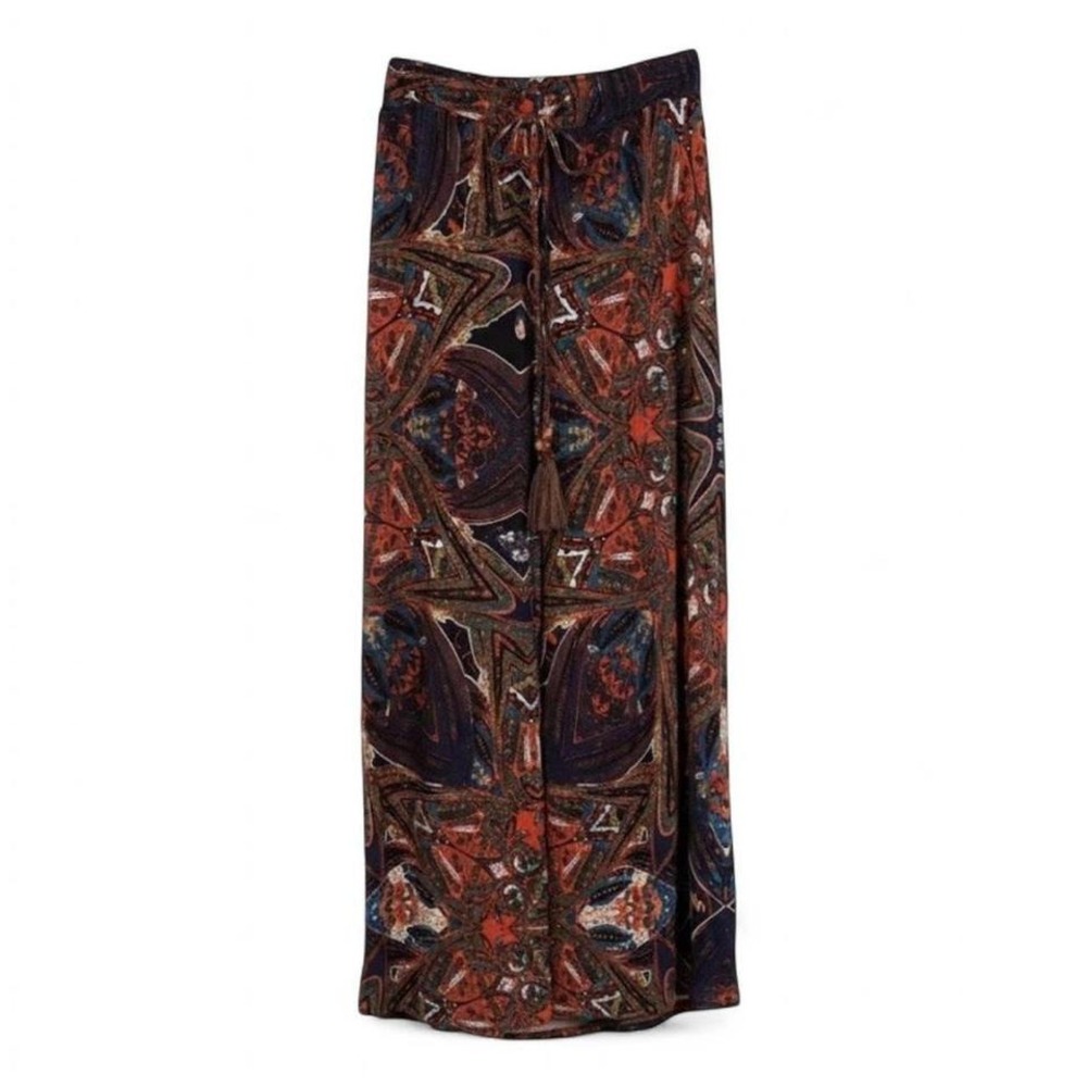 Hannah Multicolor Floral Convertible Maxi Skirt Sz M Flowy‎ Drawstring Waist